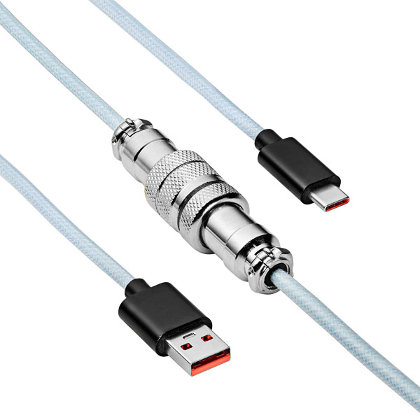 GX16 connector on USB-C spiral cable