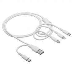 Кабел USB A + USB type C / USB type C + USB Micro B + Lightning 1.2m AK-USB-52