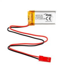 Li-Po акумулаторна батерия LP402036 Akyga AKY0128 3.7V / 220mAh PCM JST 2-Pin Connector 150mm