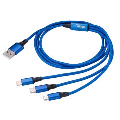 Кабел USB 3.0 A / USB Micro B / USB type C / Lightning 1.2m AK-USB-27