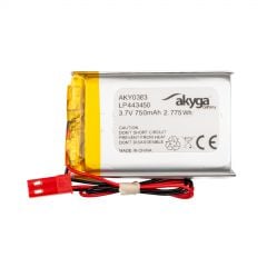Литиева полимерна батерия LP443450 Akyga AKY0383 3.7V / 750mAh PCM JST 2-пинов конектор 150mm