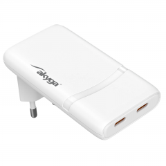 USB Зарядно устройство USB AK-CH-32 2x USB-C PD 5-20V / max. 3.25A 65W Quick Charge 4+ GaN