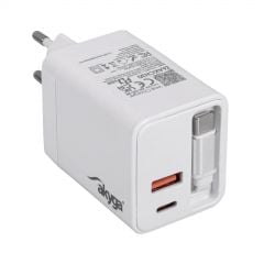 Зарядно устройство AK-CH-30 USB-A + 2x USB-C PD 5-20V / max. 3.25A 65W Quick Charge 3.0 GaN