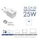 additional_image Зарядно устройство AK-CH-22 USB-C PD 5-12V / max. 3A 25W Quick Charge 3.0 GaN