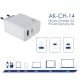 additional_image Зарядно устройство AK-CH-14 USB-A + USB-C PD 5-20V / max. 3A 45W Quick Charge 3.0