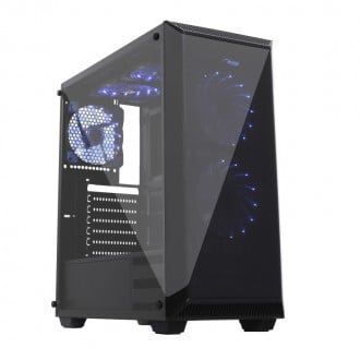 Нов комплект: Midi Tower ATX AKY015BK кутия за компютри + 5 вентилатора + 500W захранване
